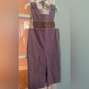 Precious Kids Boys Smocked and Embroidered Tiger Print Longalls NWOT